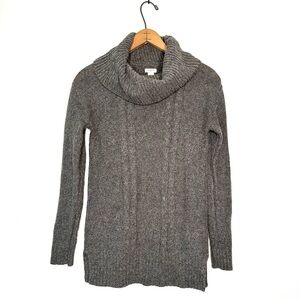 J. Crew | Gray Cable Knit Turtleneck Sweater Size XS